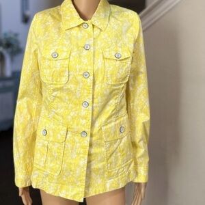 CAbi Yellow Floral Utility Jacket